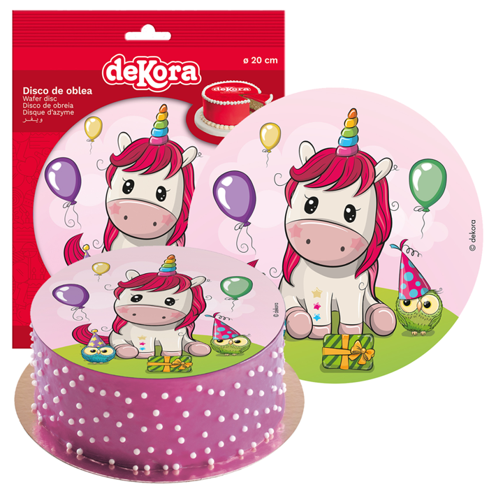 JEDNOROŻEC Jadalny dekoracyjny OPŁATEK NA TORT 20cm