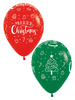 Balon gumowy świąteczny Merry Christmas Sempertex 12 cali 1 szt.