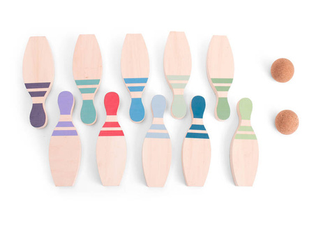 Drewniane kręgle gra cyferki BS Toys