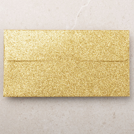 Koperta podarunkowa z bilecikiem złota brokatowa 17x9 cm 1 szt.
