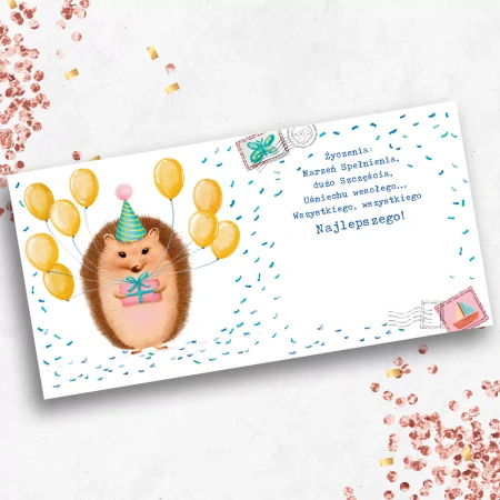 Kartka z życzeniami Najlepszego Jeżyk 1 szt.
