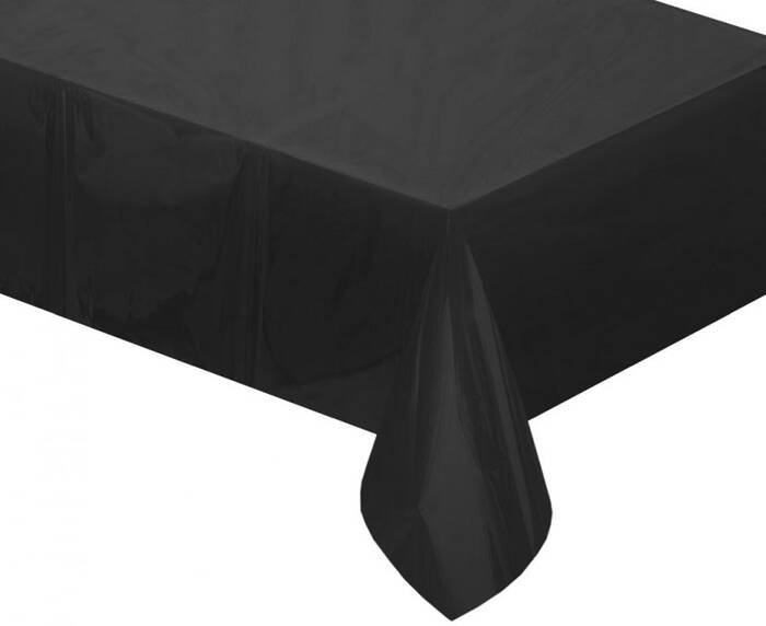 Obrus foliowy CZARNY gładki matowy 137x183 cm