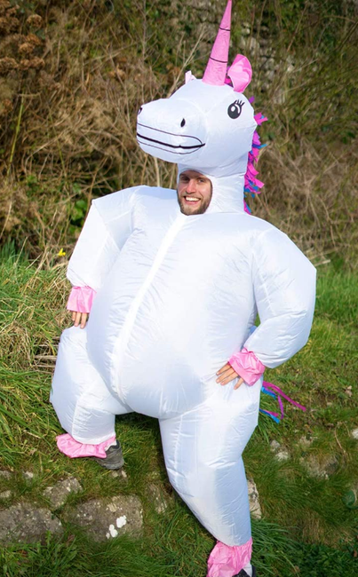 Strój kostium DMUCHANY dla dorosłych - jednorożec