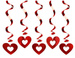 Girlanda świderki serca czerwone 5 szt