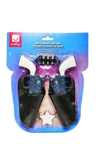 Zestaw Kowboj Szeryf Rewolwer Pistolet x 2 szt Amunicja Gwiazda