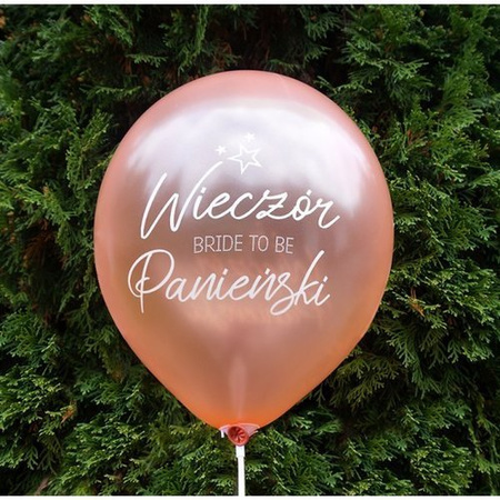 Balon Wieczór Panieński Bride to be / złoty róż, biały nadruk