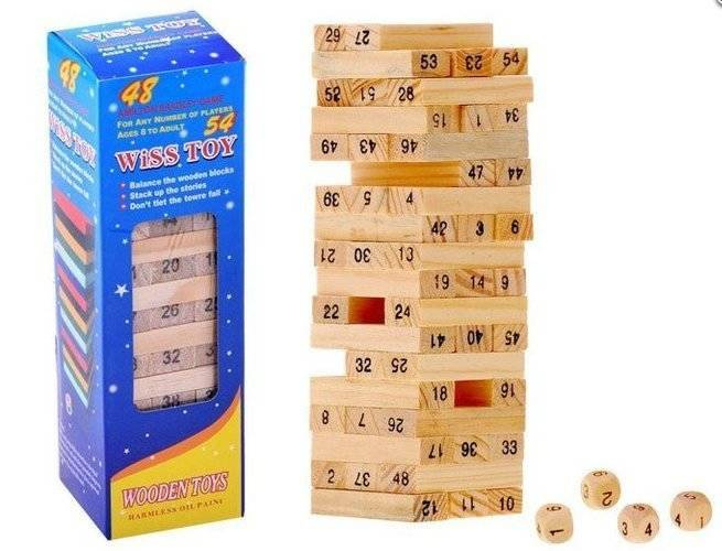 Gra drewniana JENGA mini chwiejąca się wieża