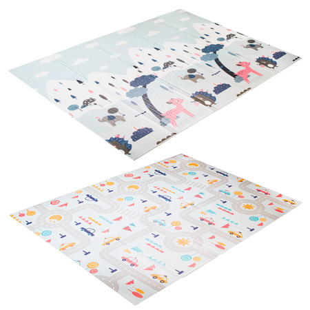 Mata edukacyjna dwustronna składana ulica las 177 x 198 x 1 cm