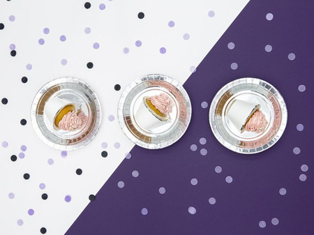 Talerzyki papierowe jednokolorowe SREBRNE 23cm 6 szt