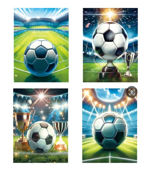 Torebka prezentowa PIŁKA nożna 32x26x12,5 cm mix wzorów.