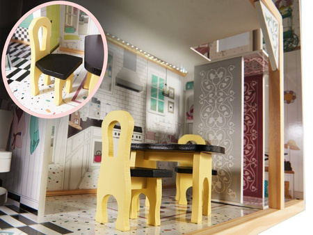 Domek dla lalek MDF z akcesoriami 120cm XXL świeci LED