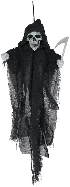 Dekoracja wisząca Kościotrup szkielet z kosą halloween 50 cm