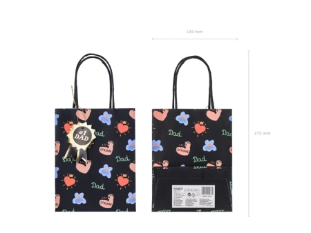 Torebka prezentowa papierowa Dad nr 1, dla Taty 8x14x18 cm 1 szt.