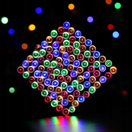 Lampki choinkowe solarne zewnętrzne 200 LED Multikolor