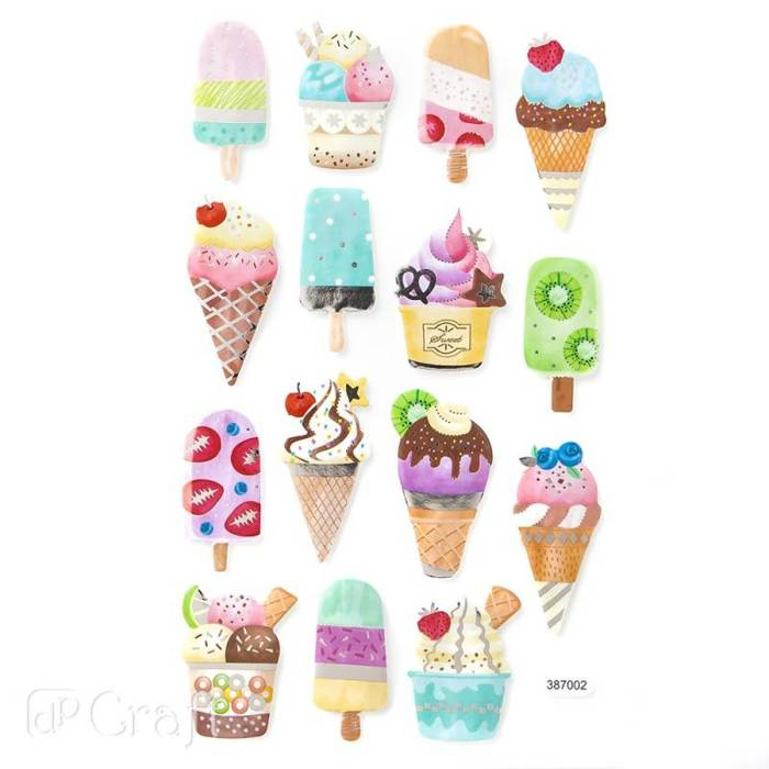 Naklejki z pianki LODY 15 szt