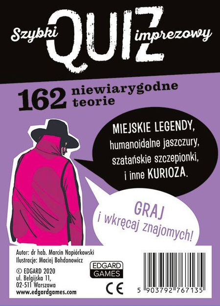 TEORIE SPISKOWE KIESZONKOWIEC QUIZOWY GRA LOGICZNA, KARTY