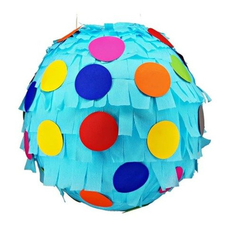 PINIATA z masy papierowej 85 cm klasyczna w grochy zestaw