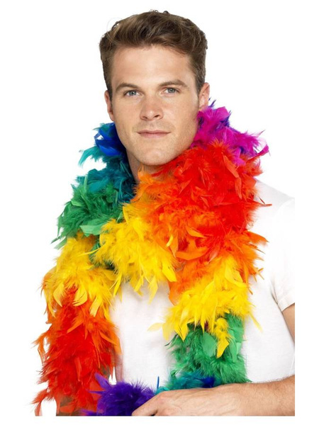 Szal Boa z piór Kolorowe