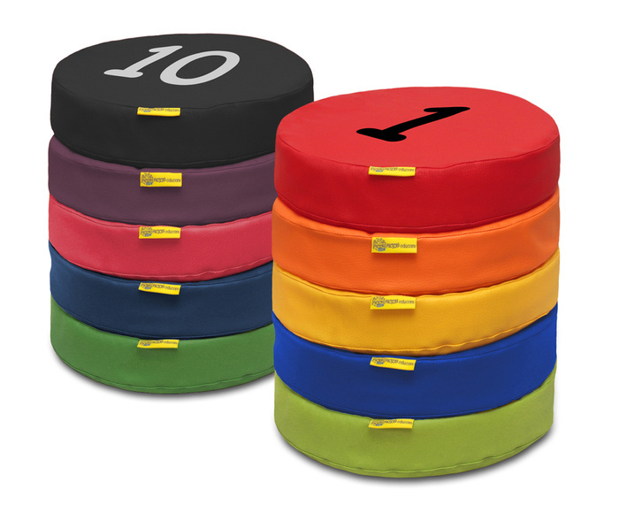 Poduszki EKOSKÓRA wysokość 6 cm zestaw Liczby 1-10 AKSON