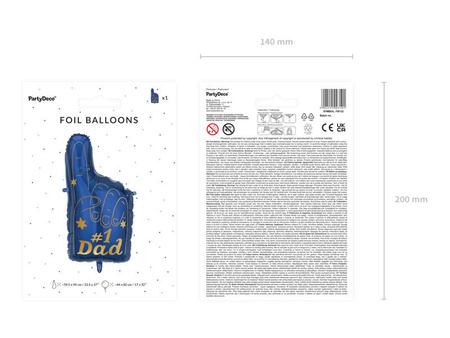 Balon foliowy #1 DAD Dzień Ojca 46 x 86 cm 1 szt.