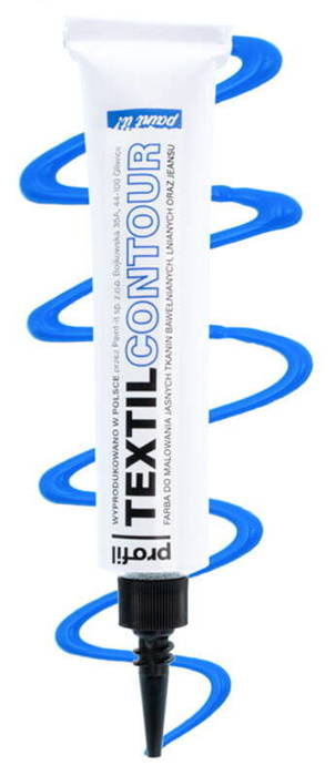 Farba do tkanin jasnych 25ml NIEBIESKA z aplikatorem PROFIL