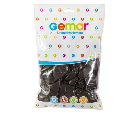 Balon Gemar jednokolorowy 12 cali 100 szt brązowy