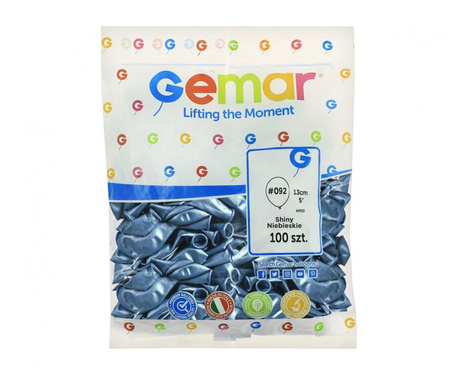 Balony Chrome Shiny 5 cali Gemar NIEBIESKIE 100 szt.
