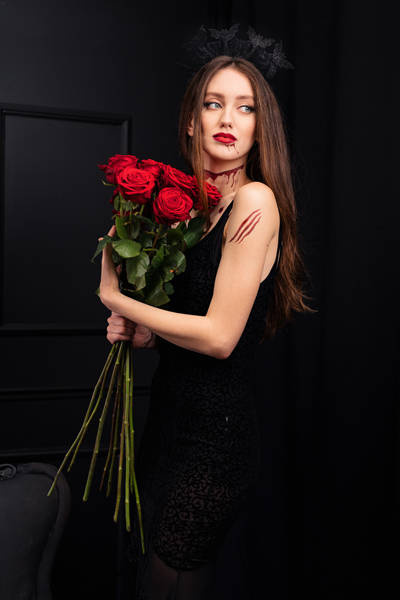 Opaska Nietoperze koronka czarna