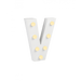 Świecąca Litera LED "V" Light Letter, drewniana biała 17x12 cm