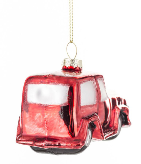 Bombka zawieszka na choinkę czerwony samochód retro 1 szt.
