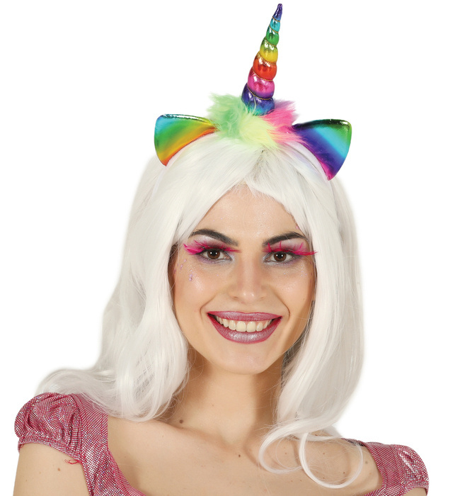 Opaska tęczowy Jednorożec z uszami