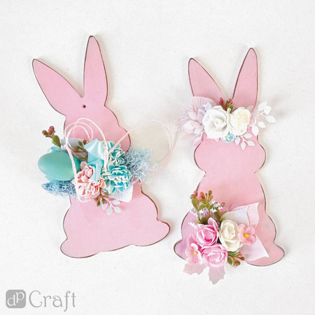 Baza MDF do zdobienia Królik Wielkanocny 20 cm 2 szt.