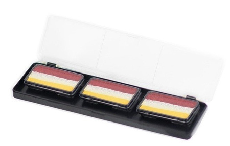 Farby do twarzy Split Cake 3x12g PEARL RED/ WHITE/ YELLOW PartyXplosion