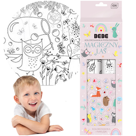 Kolorowanka z naklejkami 2szt. Magiczny Las 86x29cm