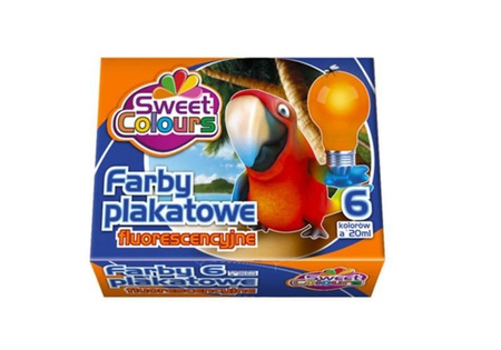 Farby Plakatowe 6 kolorów OTOCKI 6x20 ml Fluorescencyjne