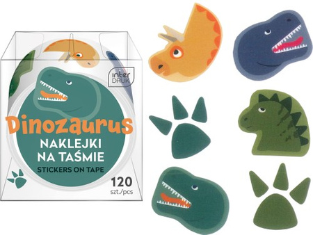 Naklejki na taśmie dla dzieci dinozaury lub jednorożce mix wzorów do wyboru