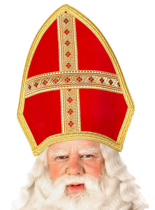 Czapka świętego Mikołaja biskupa Mitra czerwona