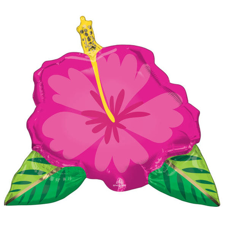Balon foliowy KWIAT TROPIKALNY hibiskus Hawaje 63 x 68 cm