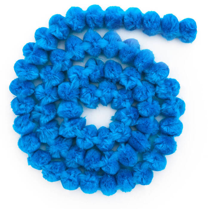 Girlanda z pomponów niebieska 125 cm