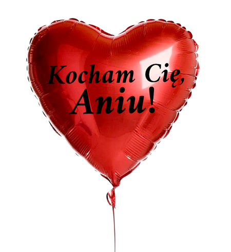SERCE balon foliowy PERSONALIZOWANY Walentynki czerwony 18 cali