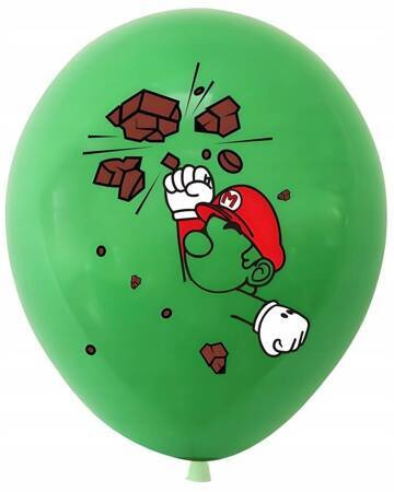 MARIO BROSS Balony gumowe z nadrukiem 8 sztuk