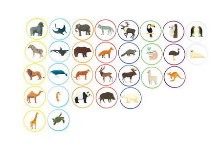 Zestaw Mata Edukacyjna Mapa Świata Zwierzęta 30 rzepów