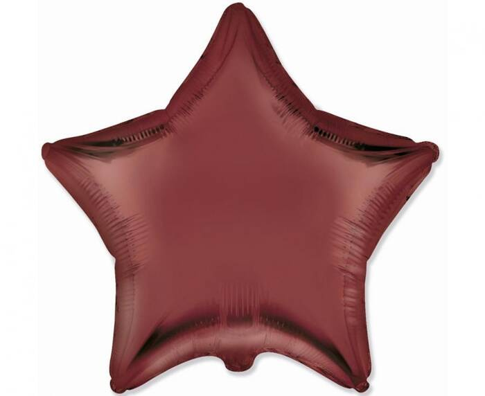 Gwiazdka satynowa matowa balon foliowy 18 cali bordowy rooibos