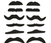 Wąsy sztuczne samoprzylepne 12 szt. czarne MIX