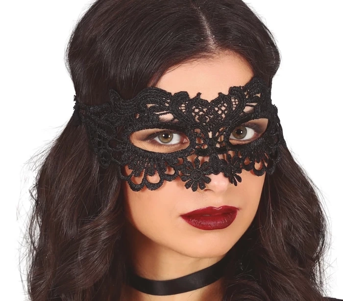 Maska karnawałowa koronkowa CZARNA