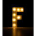 Świecąca Litera LED "F" Light Letter, drewniana biała 17x12 cm