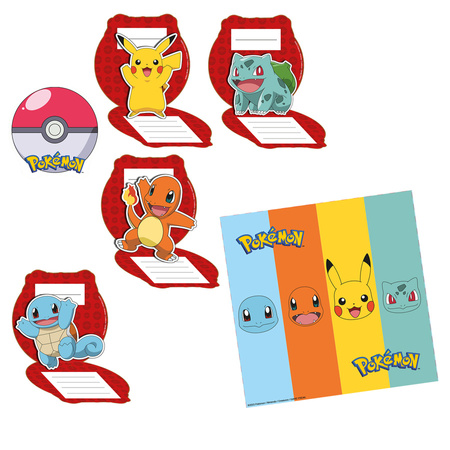 Zaproszenie Pokemon 3D 8 szt.