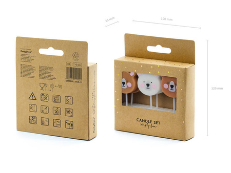 Świeczki urodzinowe Miś misie 6 szt.