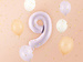 Balon foliowy CYFRA 9 pastelowy fioletowy 72 cm