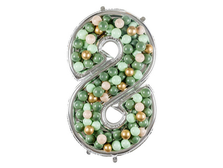 Szablon Forma foliowa do balonów cyfra 8 srebrna, 126 cm